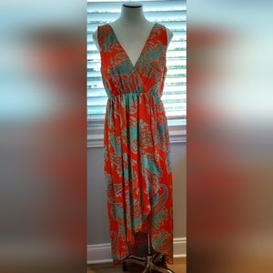 Kut from the Kloth Orange & Paisley High Low Dress NWOT